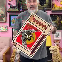 Crane Matchbox- Hand Painted Wood cutout