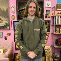 Image 4 of Dagger ZIp Hooded Sweatshirt- Olive
