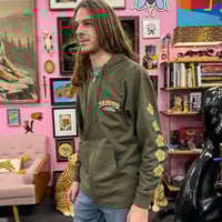 Image 2 of Dagger ZIp Hooded Sweatshirt- Olive