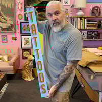 Image 2 of Tattoos- Vertical Blue & Orange Sign